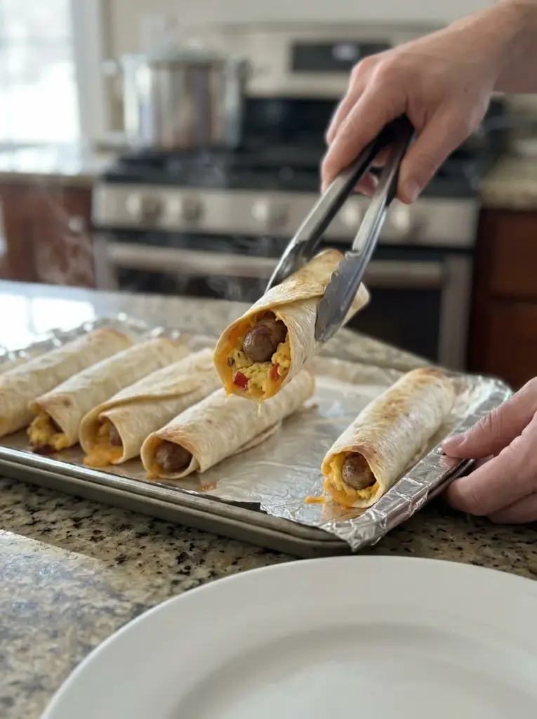 Scrambled Egg and Sausage Breakfast Taquitos