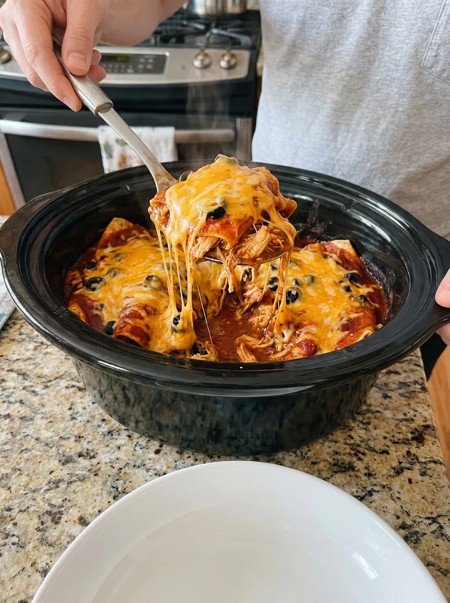 Slow Cooker Chicken Enchilada Casserole image 2