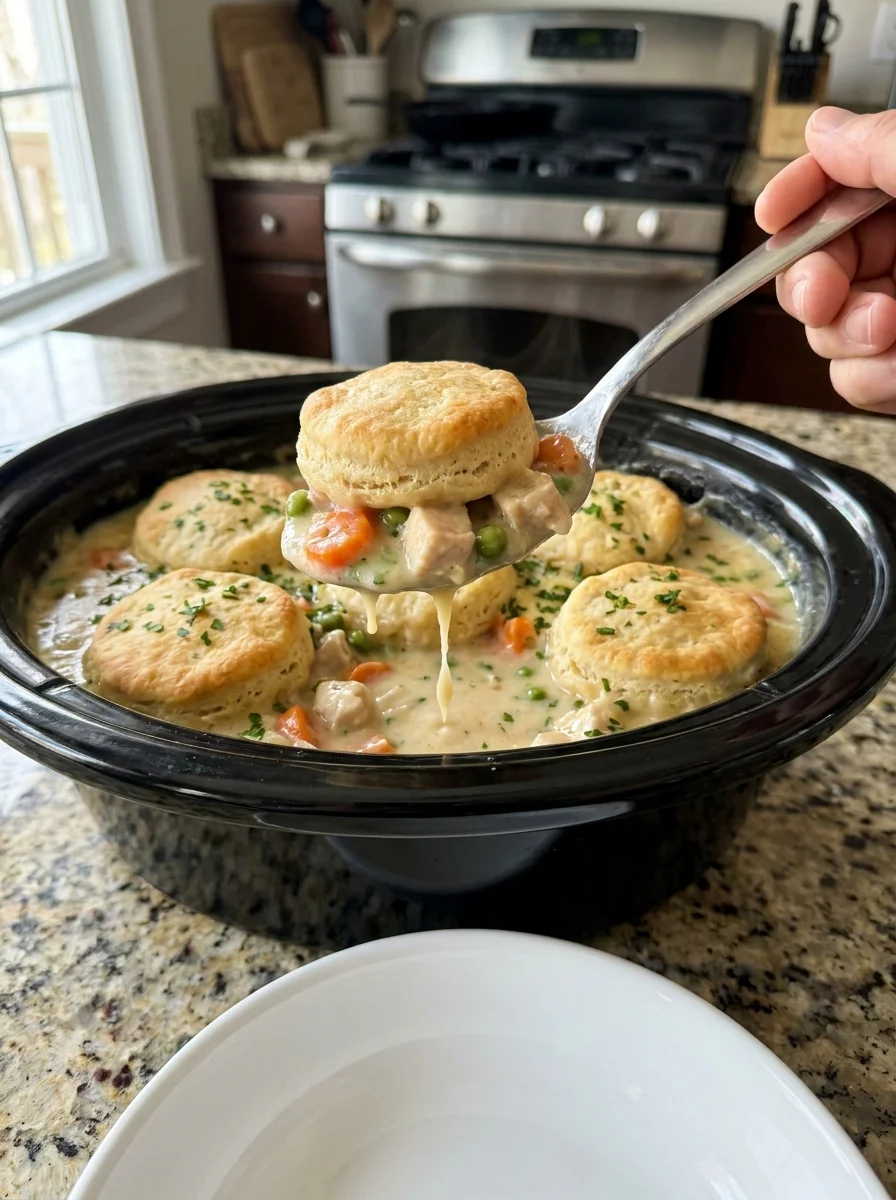 Slow Cooker Chicken Pot Pie {with Biscuits} image 2