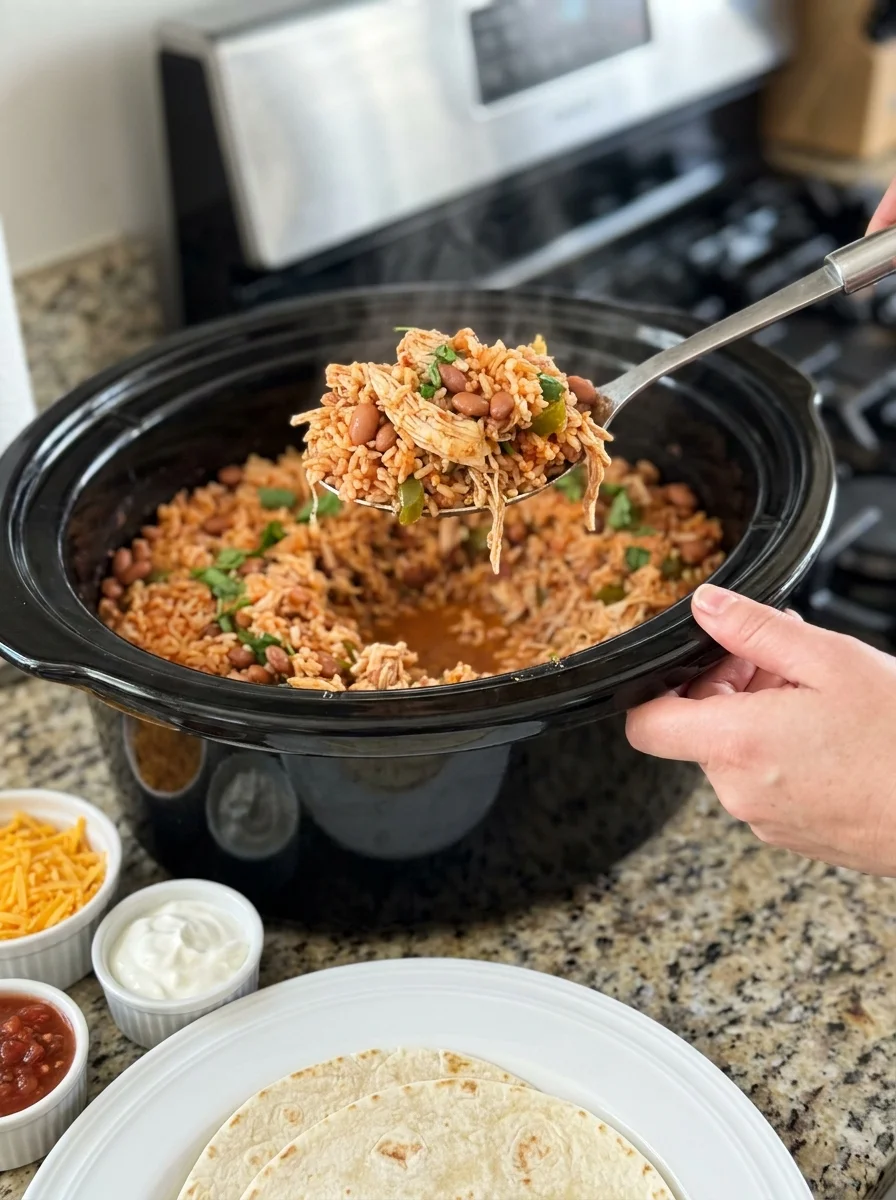 Slow Cooker One Pot Chicken Burrito Filling image 2