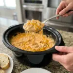 The BEST Crockpot Buffalo Chicken Dip (Canned Chicken)