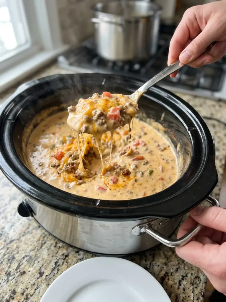 The BEST Crockpot Taco Dip