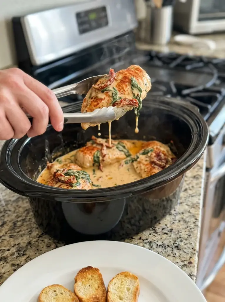 Tuscan Crockpot Chicken